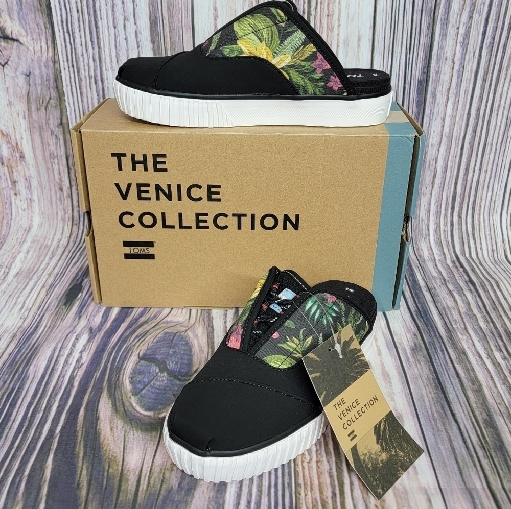 𝅺Toms Cordones Indio Tropical Floral Woven Mules